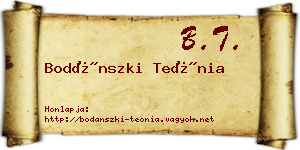 Bodánszki Teónia névjegykártya